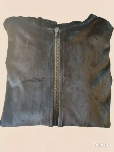 Chaqueta de terciopelo negro con cierre - miniatura 1