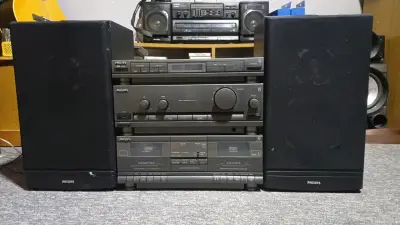 Equipo de sonido Philips con parlantes vintage - miniatura 1