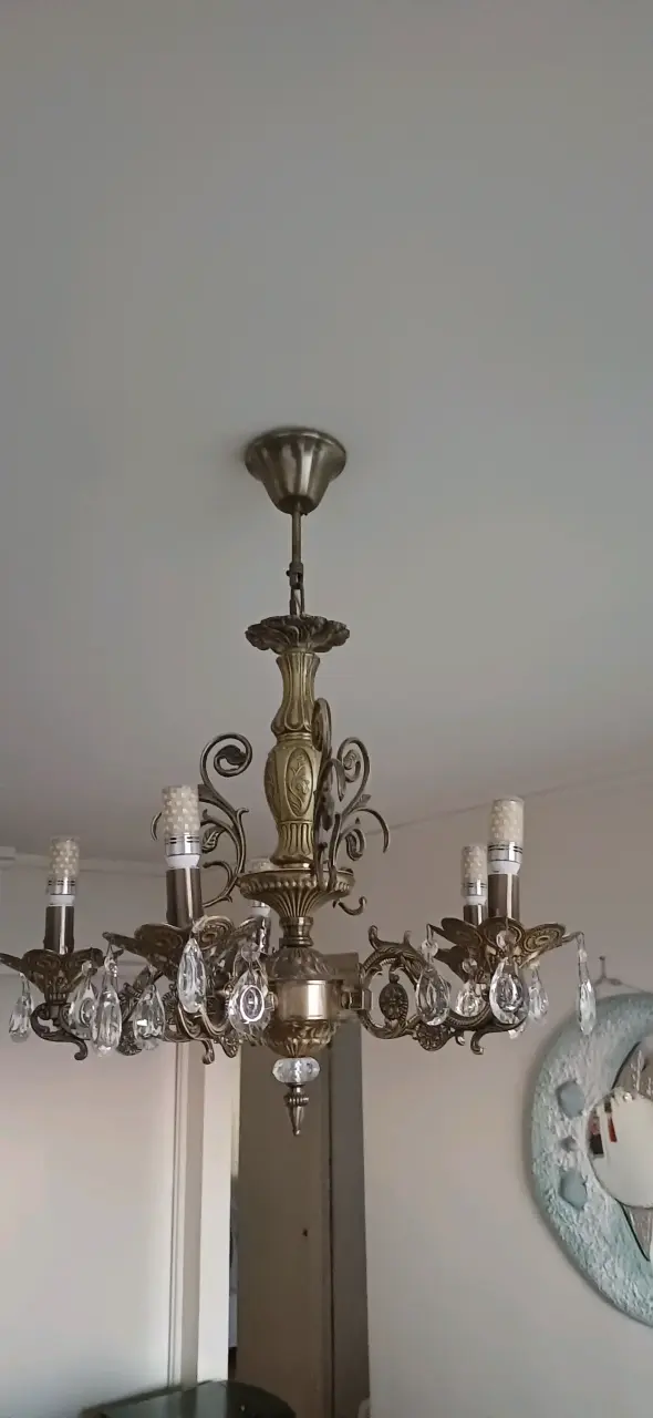 Lámpara de techo estilo vintage con cristales - 2