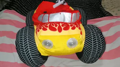 Cojíny disfraz infantil auto de carreras - miniatura 1