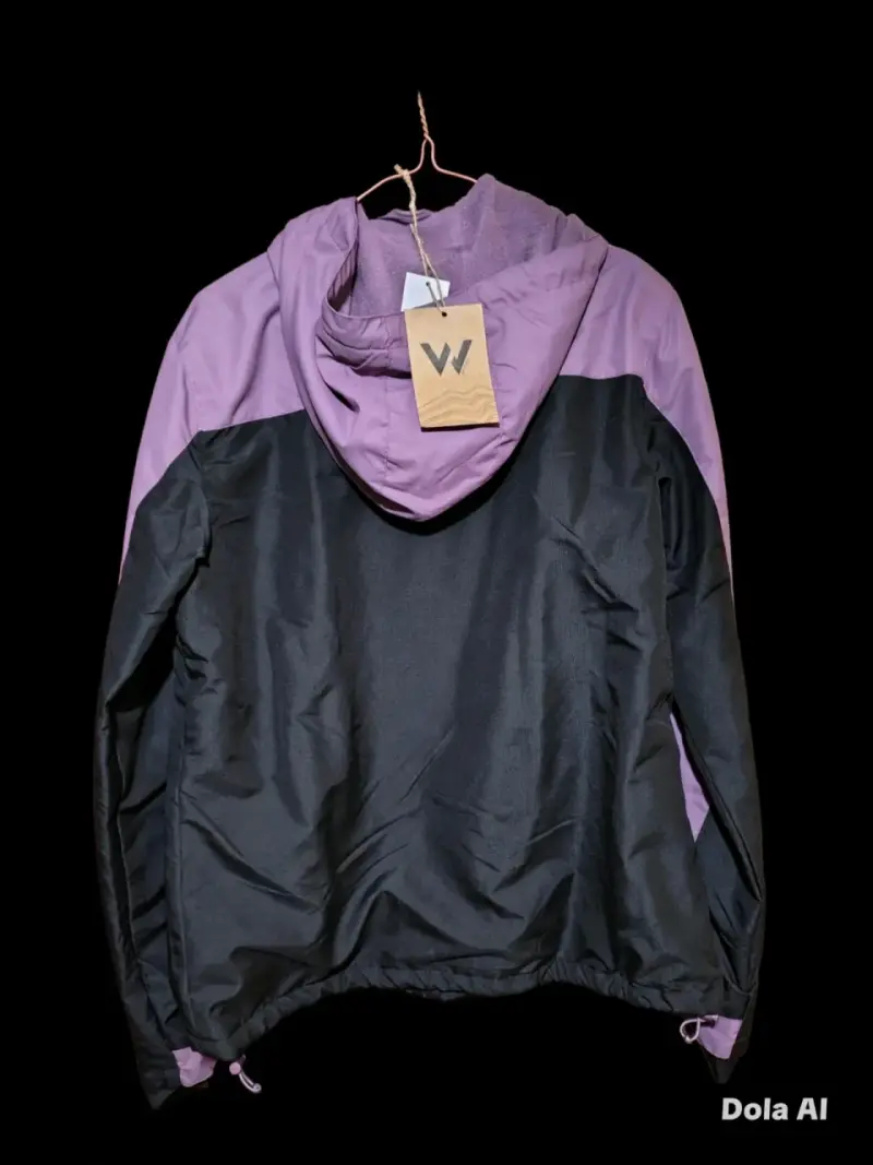 Chaqueta impermeable bicolor con capucha - 2