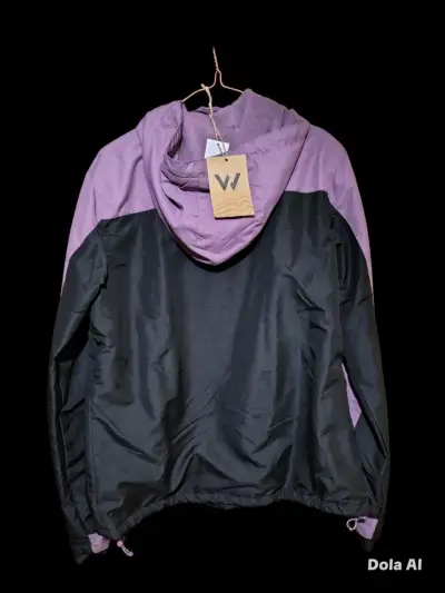 Chaqueta impermeable bicolor con capucha - miniatura 2