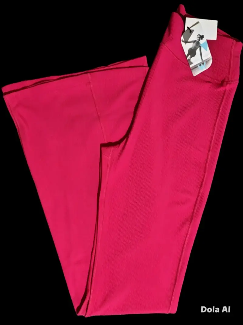 Leggings flare deportivos fucsia para mujer