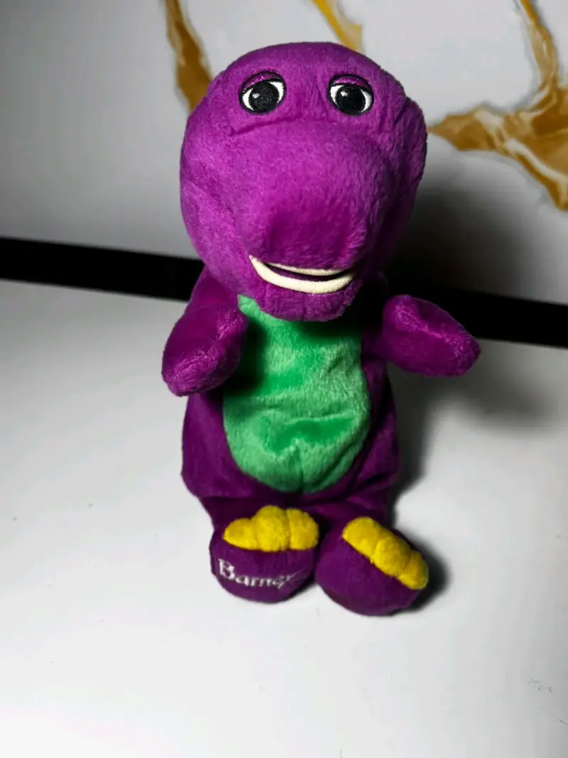 Peluche Barney el Dinosaurio morado y verde - 1