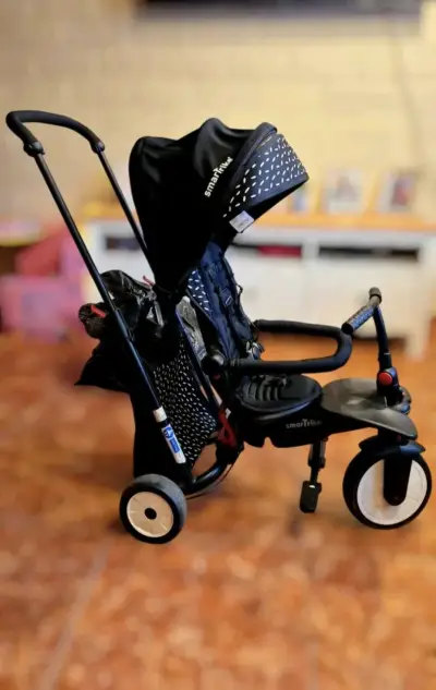 Triciclo para bebé con capota ajustable - miniatura 5