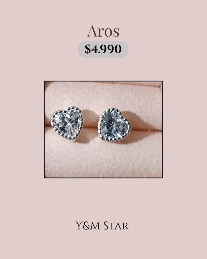 Aros de corazón plata