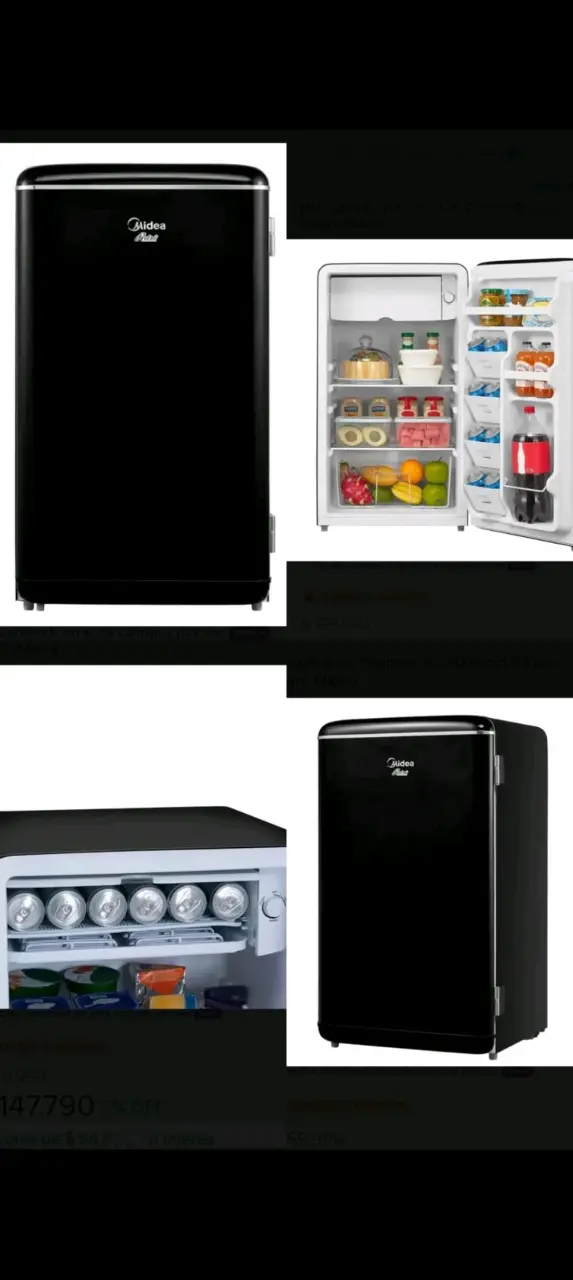 Refrigerador Midea Retro negro compacto - 4