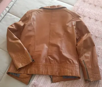 Chaqueta de cuero marrón D'Agorret - miniatura 2