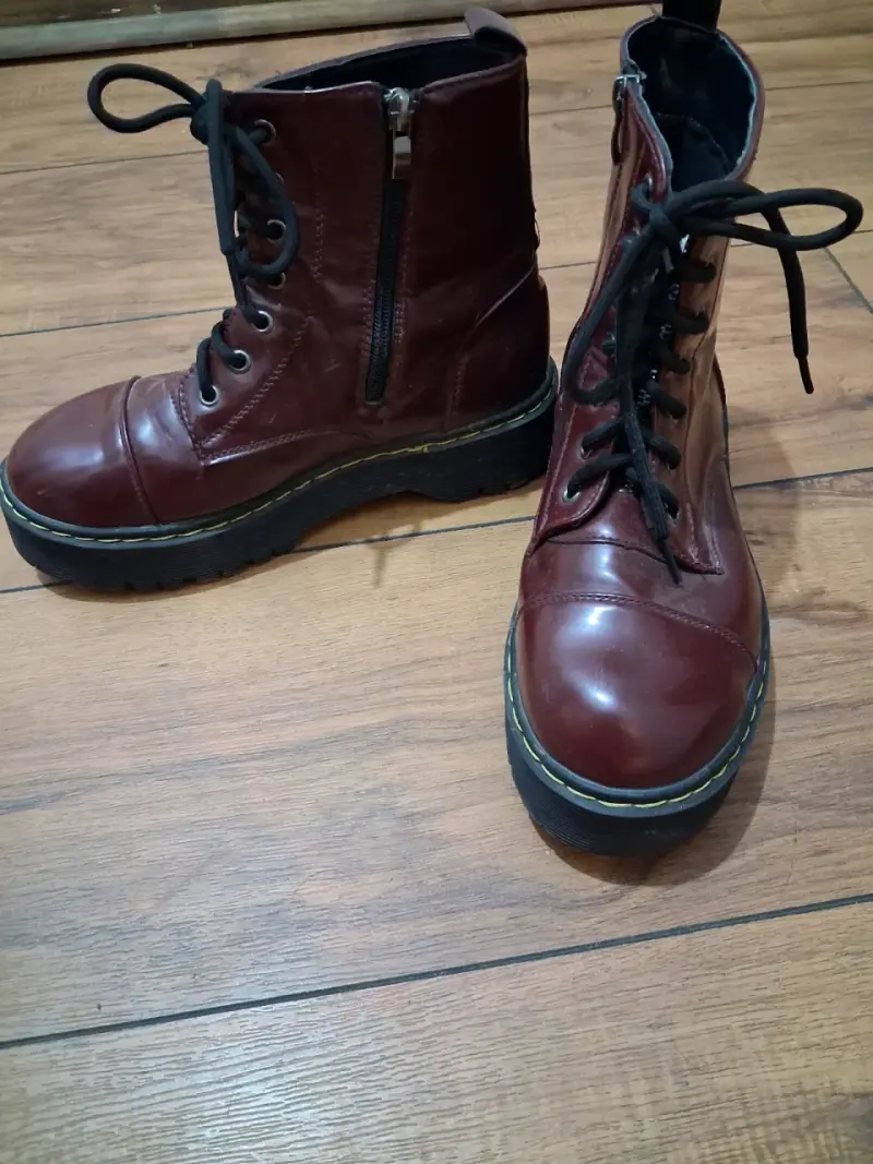 Botas de cuero cuero con plataforma - 2
