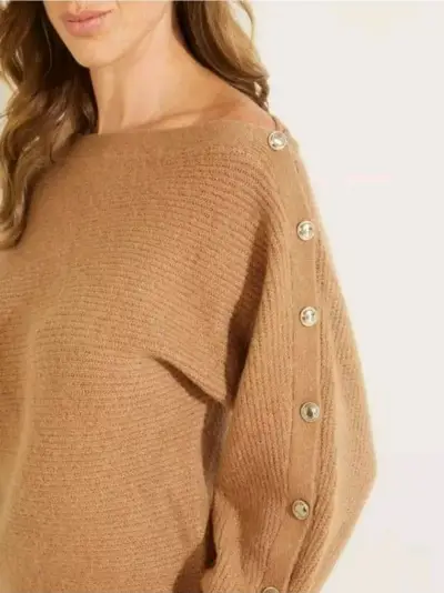 Suéter tejido GUESS beige con botones - miniatura 2
