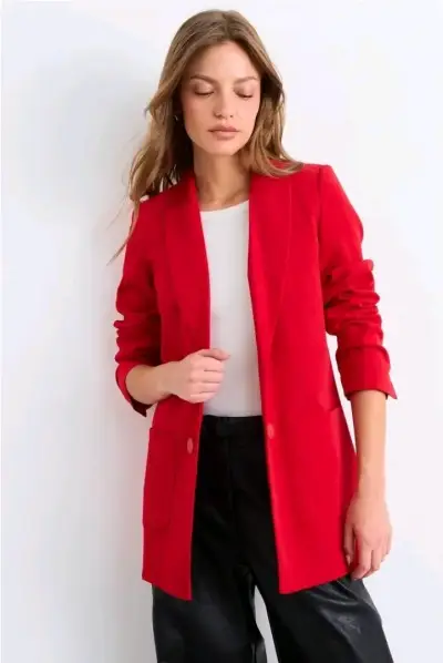Blazer rojo liso iO talla 40 - miniatura 2