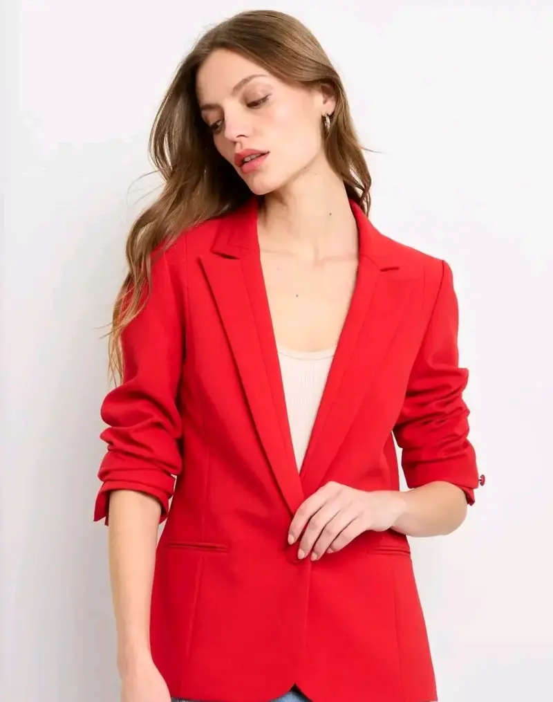 Blazer rojo liso iO talla 40 - 4