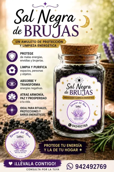Sal Negra de Brujas para protección energética - miniatura 1