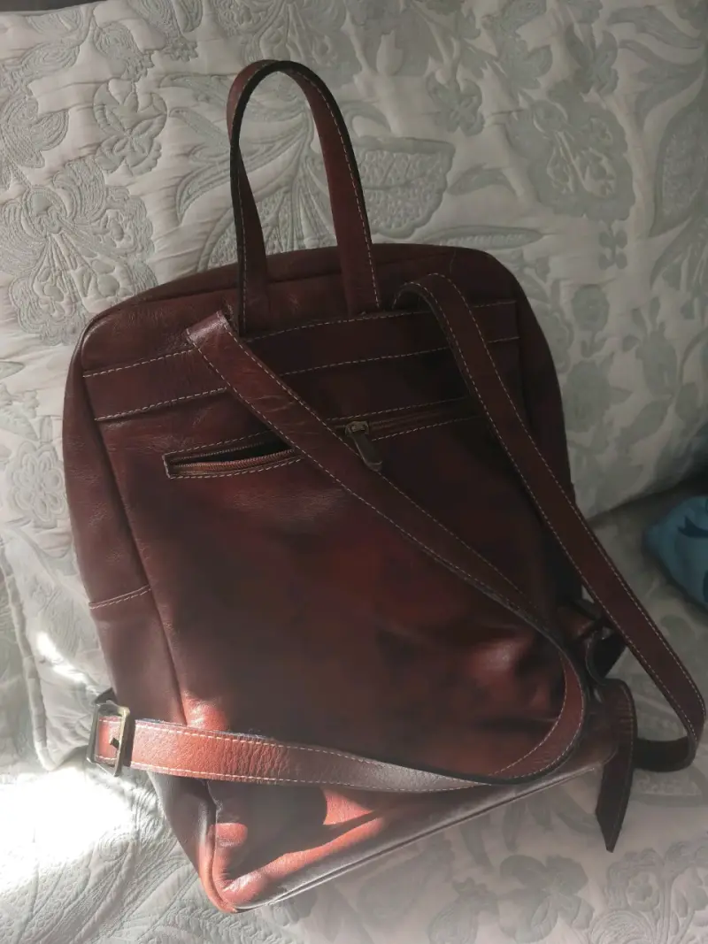 Mochila de cuero marrón - 2
