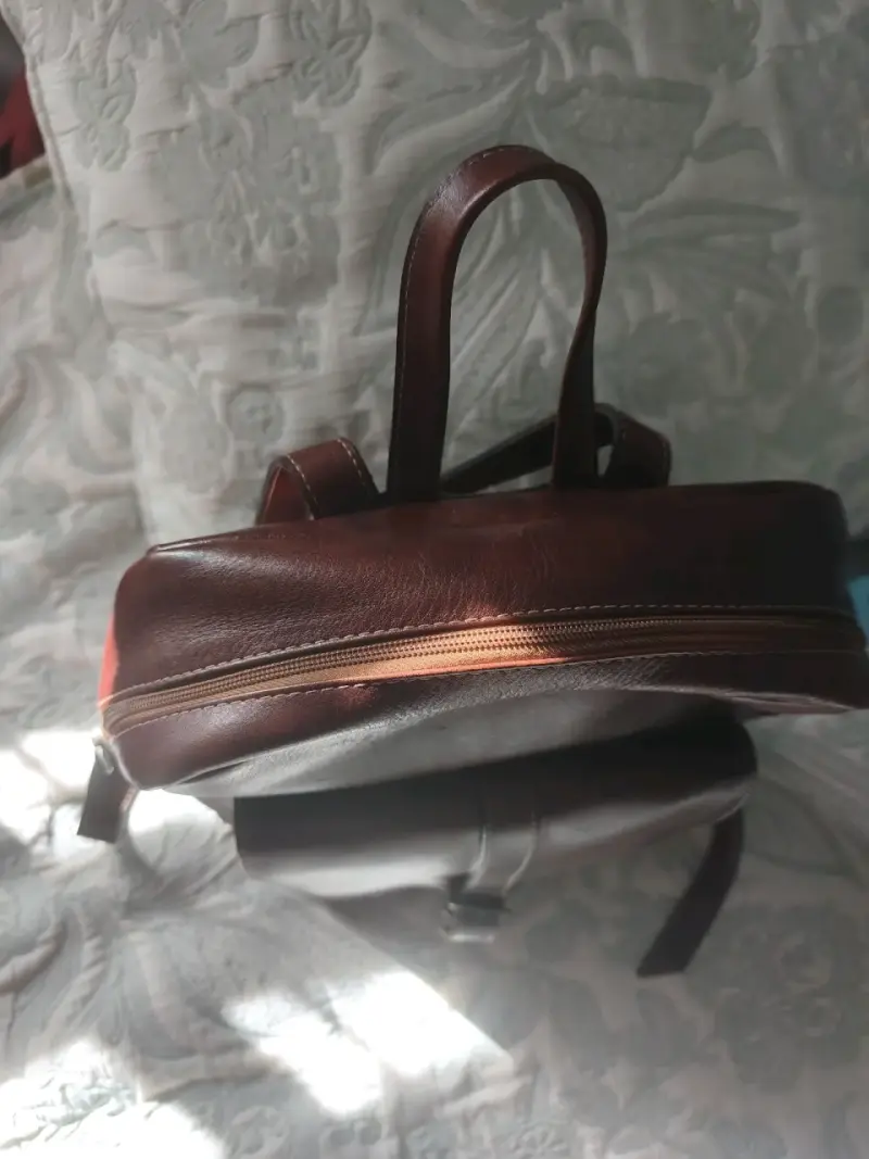 Mochila de cuero marrón - 3