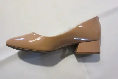 Zapatos de tacón bajo charol beige Vizzano - miniatura 5