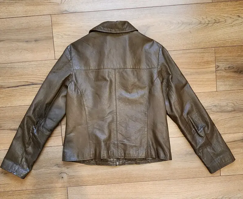Chaqueta de cuero marrón para mujer - 2