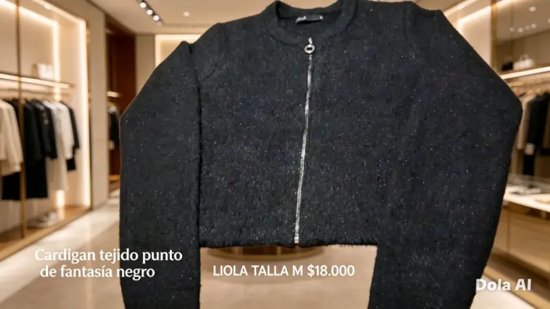 Cardigan tejido negro Liola talla M - 2