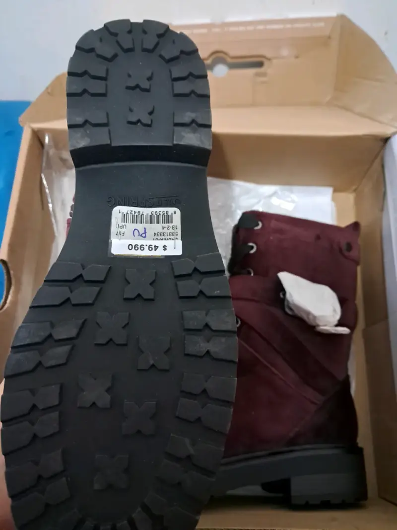 Botas de gamuza burdeos con cierre lateral - 3