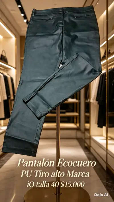 Pantalón ecocuero tiro alto talla 40 - miniatura 1