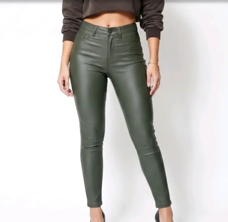 Pantalón ecocuero tiro alto talla 40 - 2
