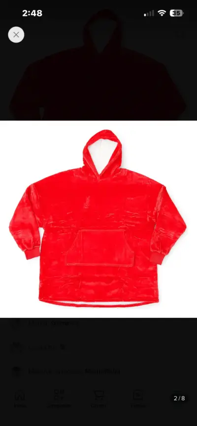 Polerón manta polar rojo con capucha - miniatura 1