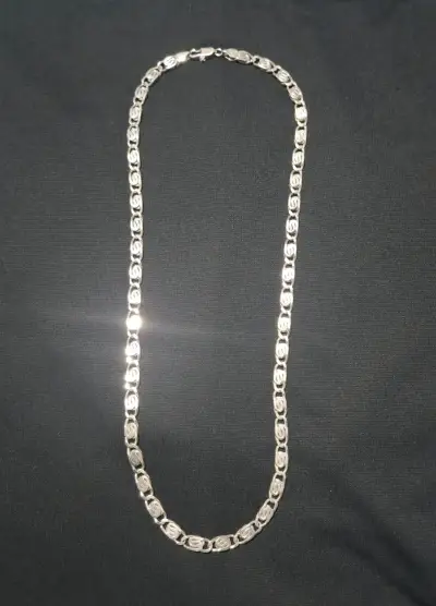 Cadena de plata estilo barbada - miniatura 1