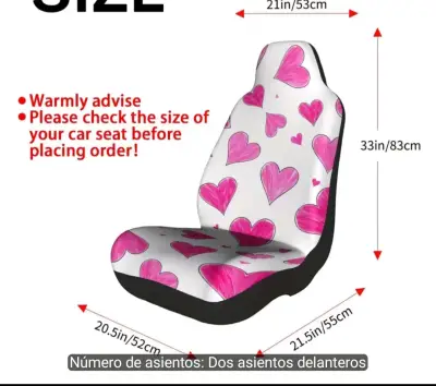 Fundas para asientos de auto con diseño de corazones - miniatura 2