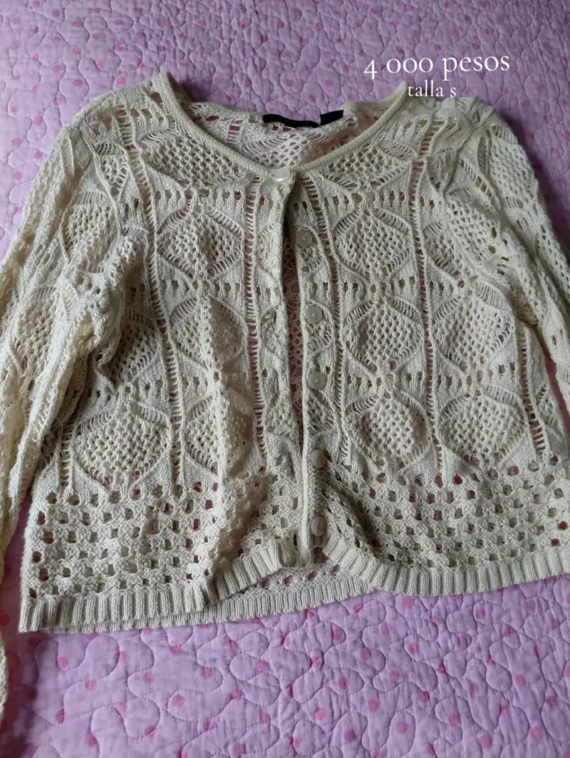 Cardigan de encaje beige