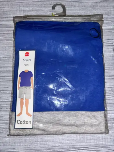 Pijama de hombre Urb algodón azul y gris - miniatura 1