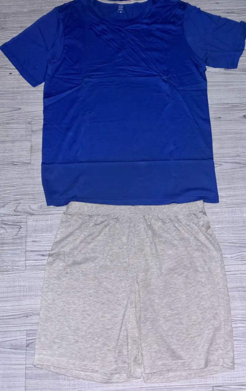 Pijama de hombre Urb algodón azul y gris - 2