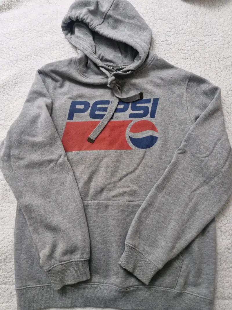 Polerón gris con capucha Pepsi vintage - 1