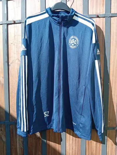Chaqueta deportiva Adidas azul con logo ASC - miniatura 1
