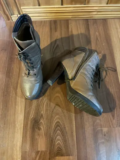 Botines de cuero marrón con cordones num39 - miniatura 4