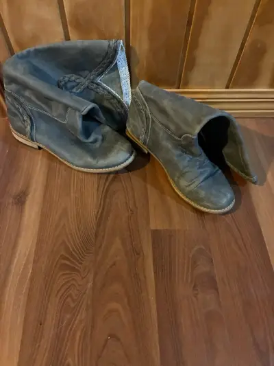 Botas de cuero gris estilo casual número 38 - miniatura 4