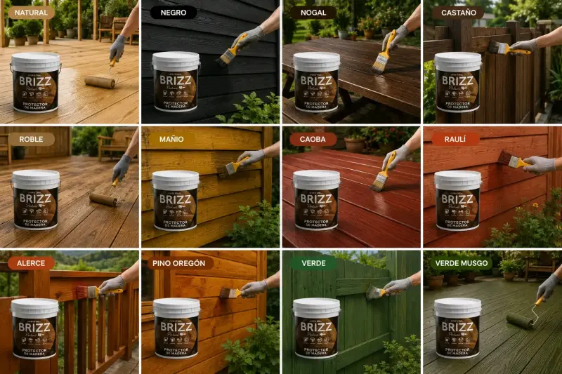 Protector de madera Brizz en varios colores