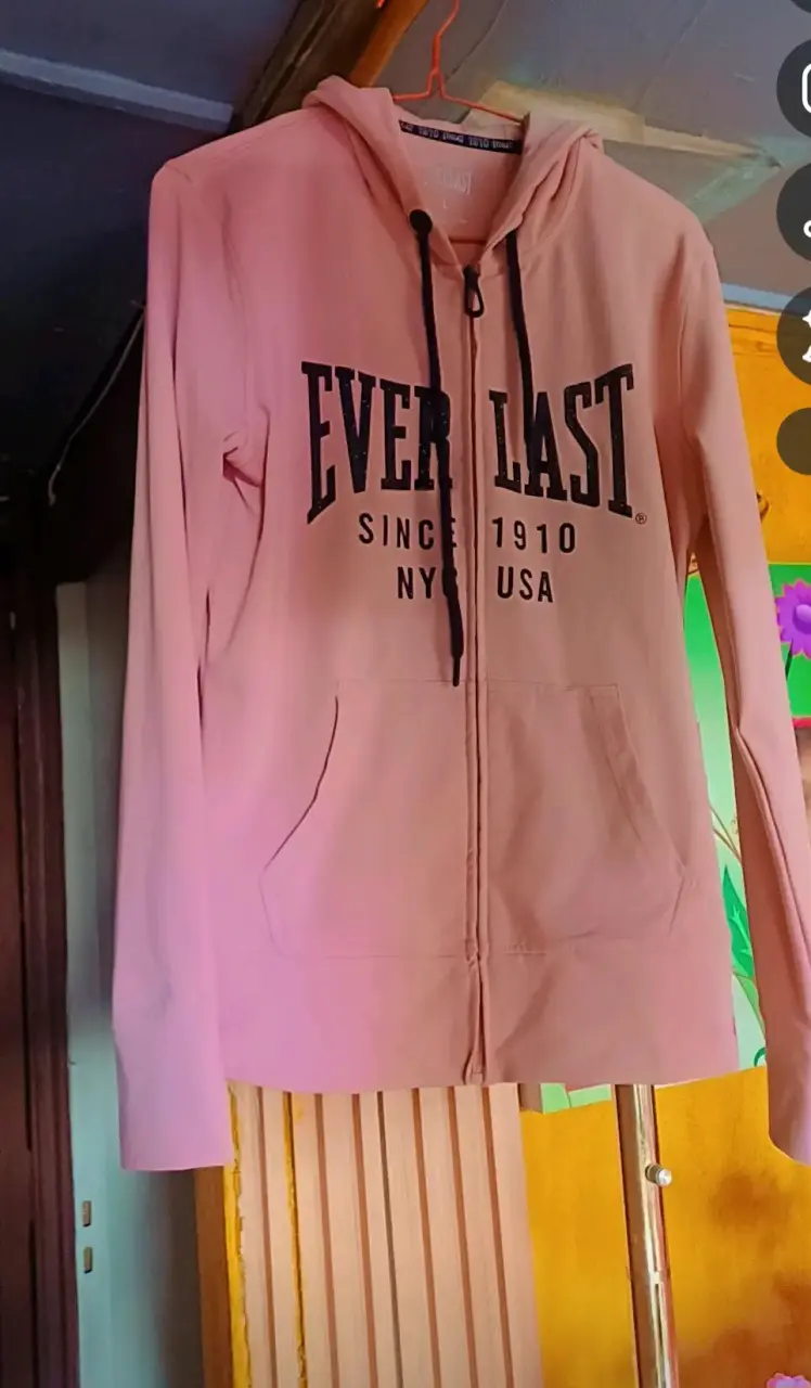 Polerón Everlast rosado con capucha - 1