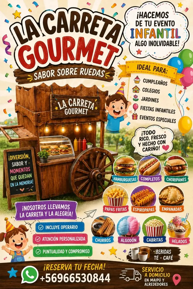 Carro de comida móvil para eventos