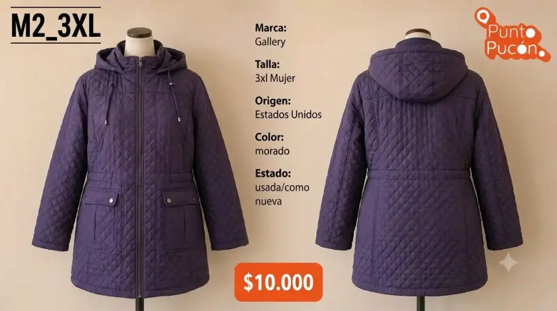 Parka marca Gallery 3XL, Mujer