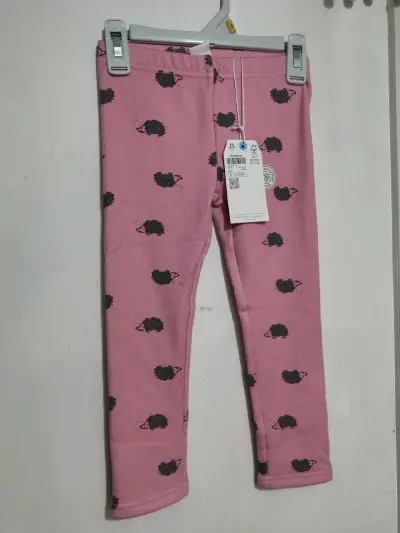 Leggings rosados para niña con estampado de erizos - miniatura 1