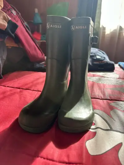 Botas de lluvia Aigle verdes impermeables - miniatura 1