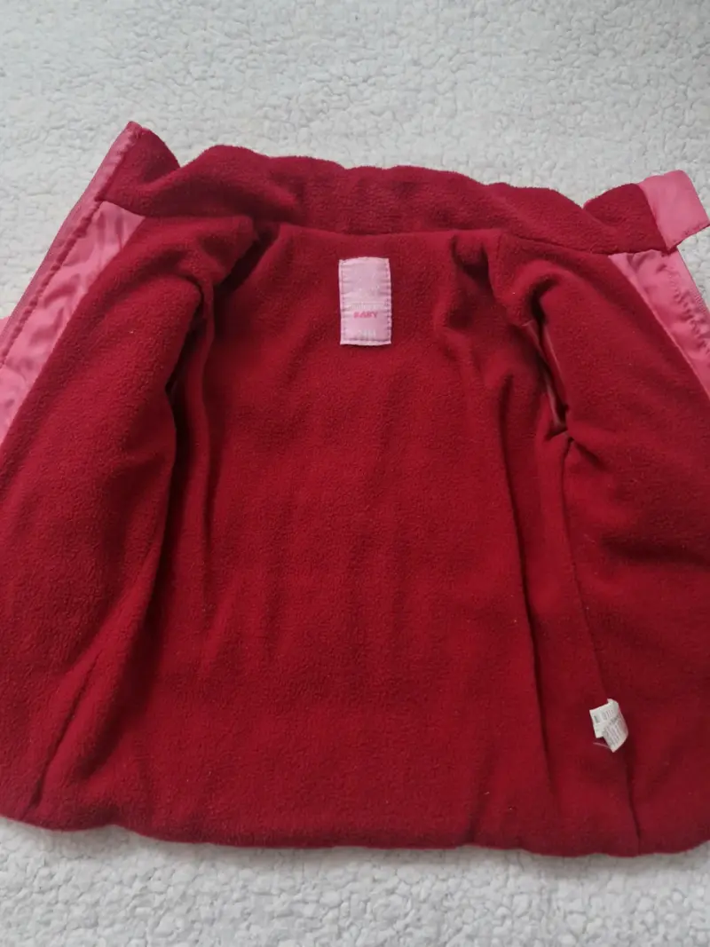 Chaqueta infantil acolchada rosada - 2