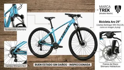 Bicicleta Trek montaña celeste en buen estado - miniatura 2
