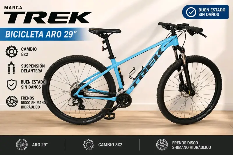 Bicicleta Trek montaña celeste en buen estado - 4