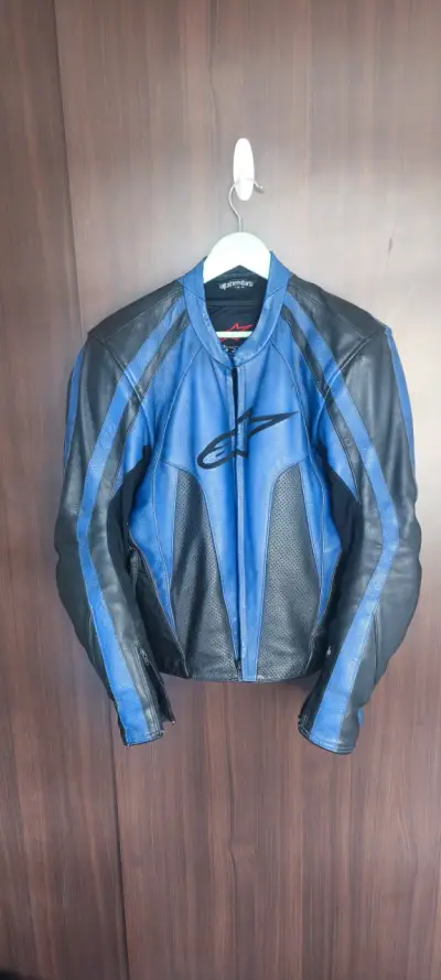 Chaqueta de moto Alpinestars azul y negra - miniatura 1