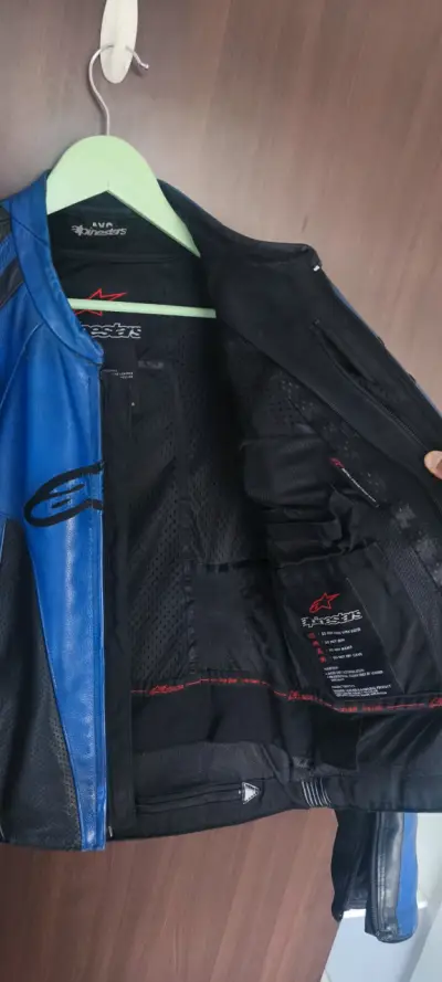 Chaqueta de moto Alpinestars azul y negra - miniatura 2