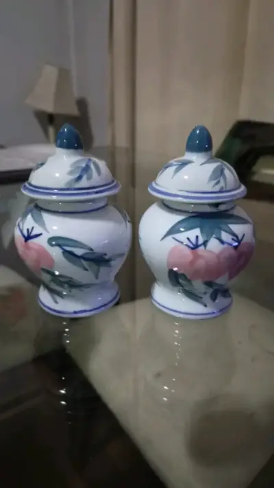 Juego de frascos de porcelana decorativa - miniatura 1