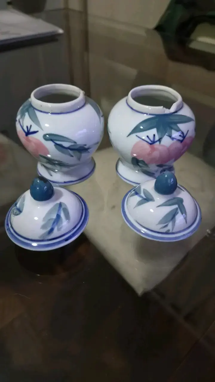 Juego de frascos de porcelana decorativa - 3