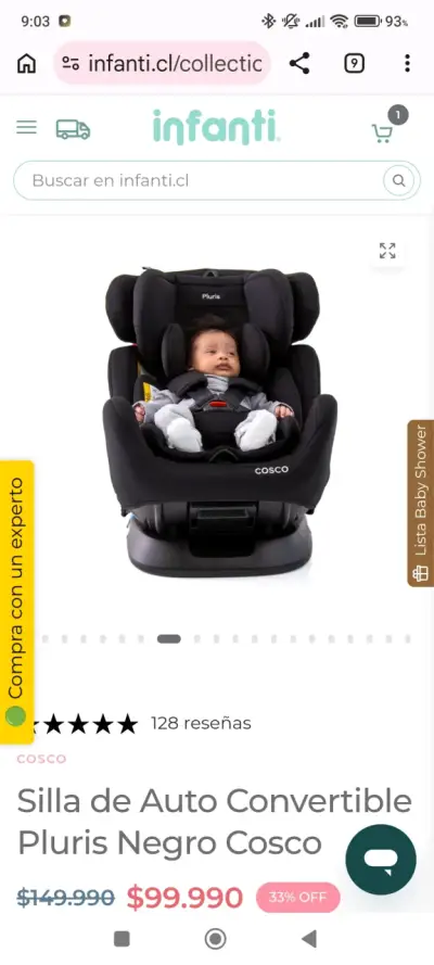 Silla de auto convertible Cosco Pluris negra - miniatura 4