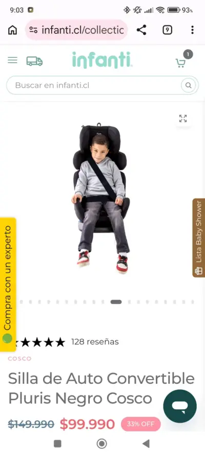Silla de auto convertible Cosco Pluris negra - miniatura 6